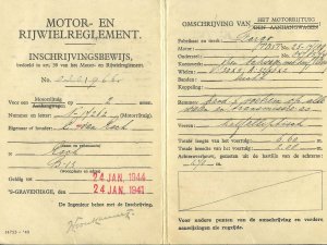 N-17262 Inschrijvingsbewijs 1941 (collectie: W. van Esch)
