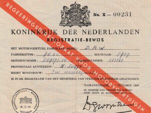 Registratiebewijs voor DKW