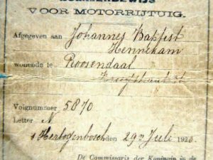 Nummerbewijs (coll. E. Hennekam)