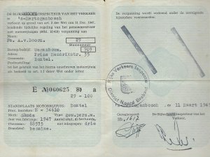 Rijvergunning A. van Doorn 1949 (coll. familie Van Doorn)