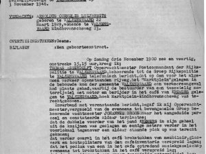 Proces-verbaal, blz. 1 (bron: Archief Heemkundekring Weerderheem, Valkenswaard)