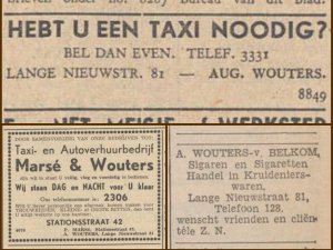 Advertenties van A. Wouters (bron: Delpher)