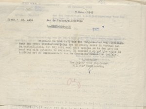 Verzoek om benzinetoewijzing  (Bron: BHIC, Archief Militair Gezag, inv. nr. 519 scan 454) 