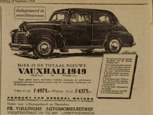 Vauxhall (bron: Dagblad voor Oss en Omstreken 18/9/1948, blz. 6)
