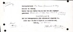 Verklaring van eigendom van Chevrolet 1940 (Bron: Regionaal Archief Tilburg, Archief gemeentebestuur Tilburg 1938-1985, inv. nr. 5631, scan 137)