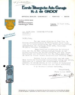 Claim van Garage De Groot (Bron: Regionaal Archief Tilburg, Archief gemeentebestuur Tilburg 1938-1985, inv. nr. 5631, scan 165)