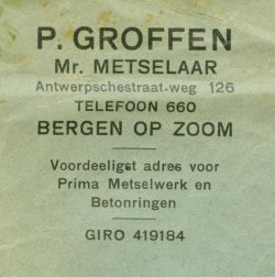 Briefhoofd van P. Groffen