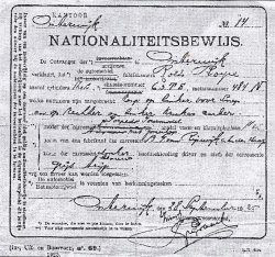 Nationaliteitsbewijs van de Rolls Royce (Collectie H. Compter)