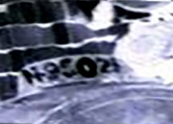 Detail (negatief en uitgerekt) van foto 1