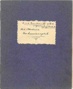 Omslag van het eerste schriftje