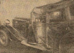 Duidelijk zichtbaar de impact van de botsing (bron NTC 18 april 1934)