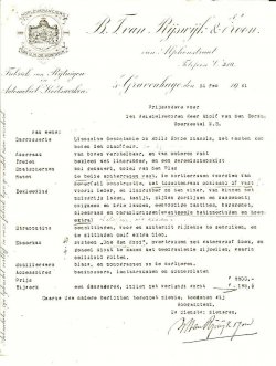 Offerte carrosseriebouwer (bron: Geheugen van Tilburg)