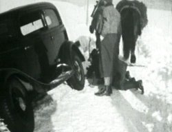 Jacq van der Meulen in de sneeuw