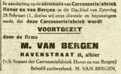Advertentie overname, 3 maart 1942
