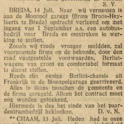 Bron: Prov. Noordbr. en 's H-bossche Courant, 15 juli 1925